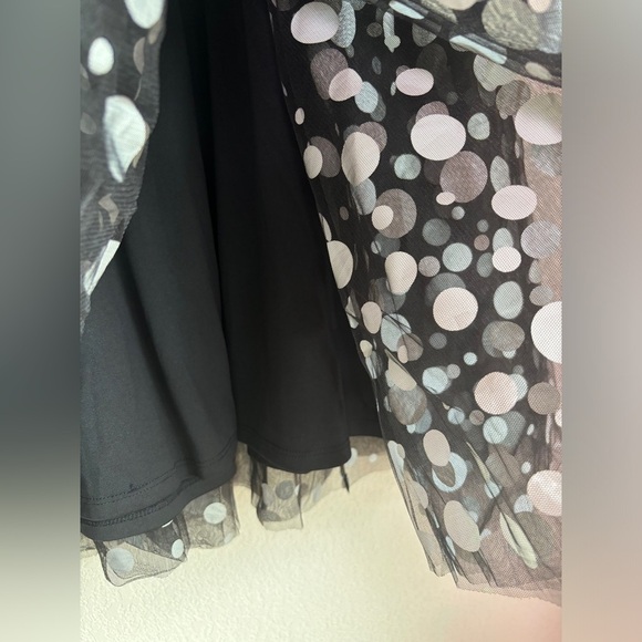 Lane Bryant Black & White Polka Dot Tulle Flaired Ballerina Tutu Skirt 22 24 - Picture 3 of 8